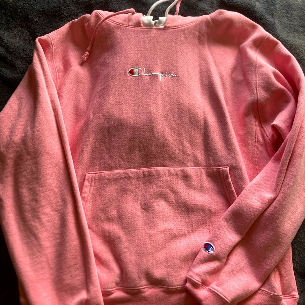 Mens pink champion hoodie